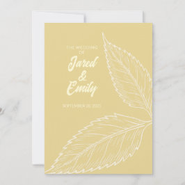 Zachte Gouden Trouwkaart met Vlakke Ontwerp Bedankkaart