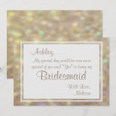 Zachte goudknokeh-lampjes zullen mijn Bridesmaid z Kaart (Voorkant / Achterkant)