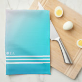 Zachte gradiënt iriserende achtergrond witte strep theedoek (Quarter Fold)