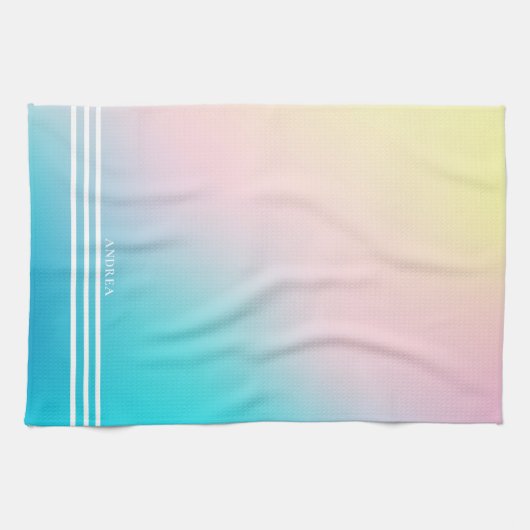 Zachte gradiënt iriserende achtergrond witte strep theedoek (Horizontaal)