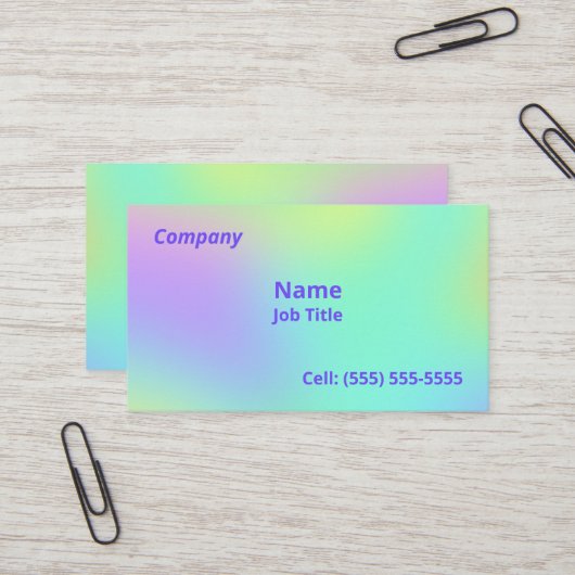 Zachte gradiënt, kleurrijke Visitekaartjes (Voorkant / Achterkant in situ)