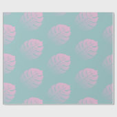 Zachte Gradient Monstera Tropical Leaf Patroon Bla Cadeaupapier (Vlak)