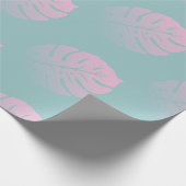 Zachte Gradient Monstera Tropical Leaf Patroon Bla Cadeaupapier (Hoek)