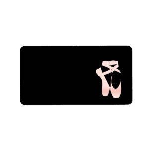 Zachte gradiënt roze balletschoenen etiket