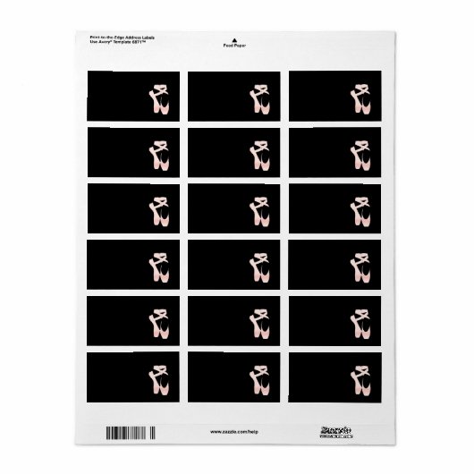 Zachte gradiënt roze balletschoenen etiket (Full Sheet)