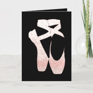 Zachte gradiënt roze balletschoenen feestdagen kaart