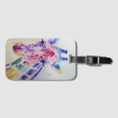Zachte Grappige Giraffe Waterverf Kunst Bagage Lab Bagagelabel (Voorkant (horizontaal))