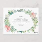 Zachte Greenery Bridesmaid-Kaart Briefkaart (Achterkant)