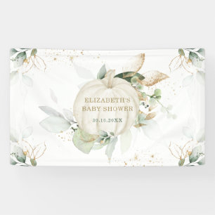 Zachte Greenery Gold Pumpkin Herfst Baby shower Spandoek