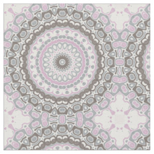 Zachte Grijs en Blozende Roze Mandala Stof