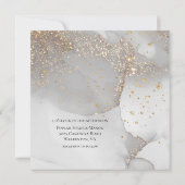 Zachte grijs en glittering Gold Modern Weddenschap Kaart (Achterkant)