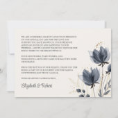 Zachte Grijze Bloemen Bruiloft Bedankkaart (Achterkant)