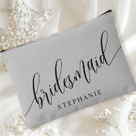 Zachte Grijze Bruidsmeisje Moderne Calligrafie Etui