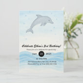Zachte grijze dolfijn Minimal Ocean Birthday Kaart (Staand voorkant)