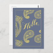 Zachte grijze en gele BRIEFKAARTEN voor kiezers (Voorkant / Achterkant)