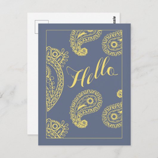 Zachte grijze en gele BRIEFKAARTEN voor kiezers (Voorkant / Achterkant)