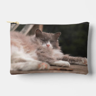 Zachte Grijze Kat Cosmetische Reis Accessoire Tas