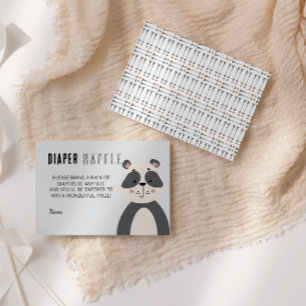 Zachte Grijze Panda Neutrale Baby Lotterij Informatiekaartje