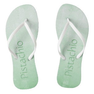 Zachte grijze pistachio ombre abstracte Jouw naam Teenslippers