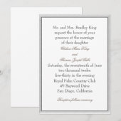 Zachte Grijze Rand Huwelijksuitnodiging Kaart (Voorkant / Achterkant)