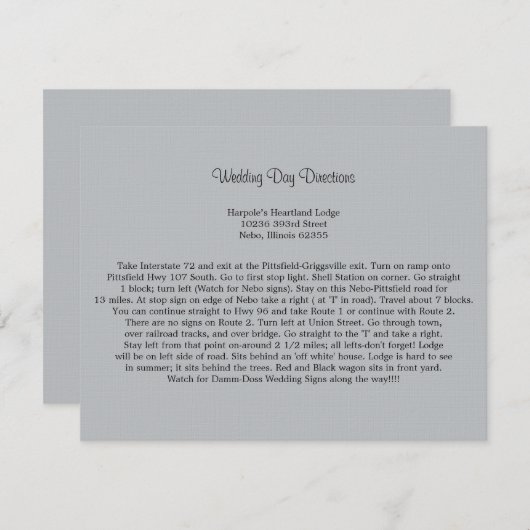 Zachte grijze richting informatiekaartje (Voorkant / Achterkant)