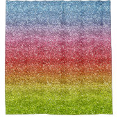 Zachte grijze, rode en gele gradiënt Glitter Douchegordijn (Voorkant)