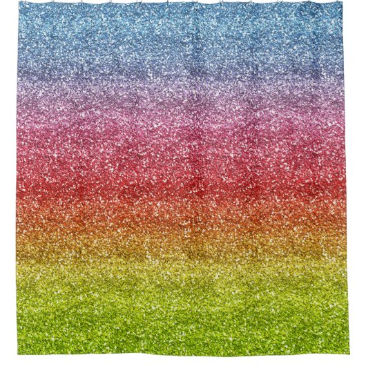 Zachte grijze, rode en gele gradiënt Glitter Douchegordijn (Voorkant)