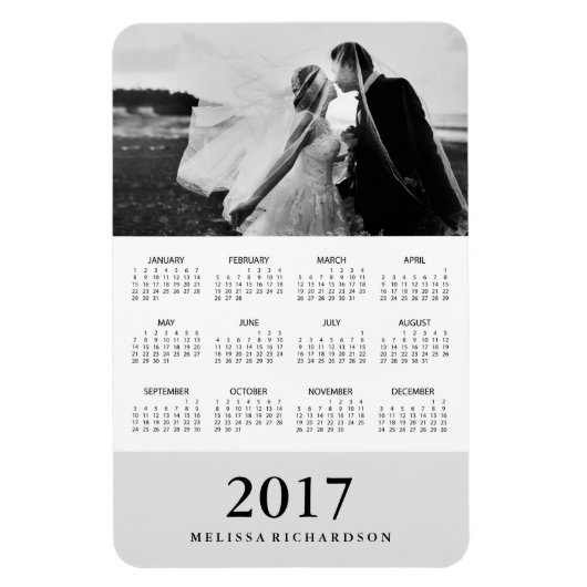Zachte grijze streep | Elegante fotokalender 2017 Magneet (Verticaal)