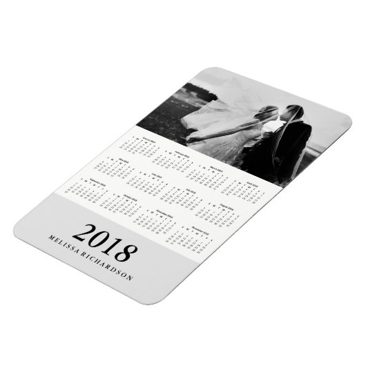 Zachte grijze streep | Elegante fotokalender 2018 Magneet (Linkerzijde)