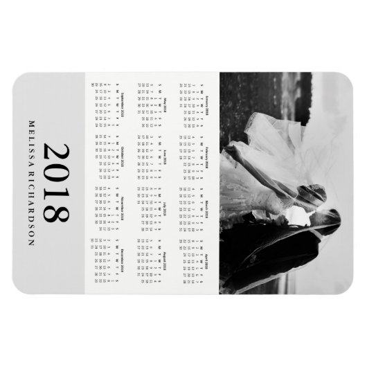 Zachte grijze streep | Elegante fotokalender 2018 Magneet (Horizontaal)