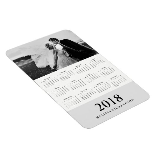 Zachte grijze streep | Elegante fotokalender 2018 Magneet (Rechterzijde)