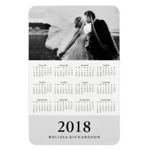 Zachte grijze streep Fotokalender Elegant 2018 Magneet