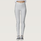 Zachte grijze verticale persoonlijke tekst leggings (Voorkant)