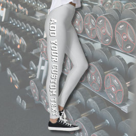 Zachte grijze verticale persoonlijke tekst leggings