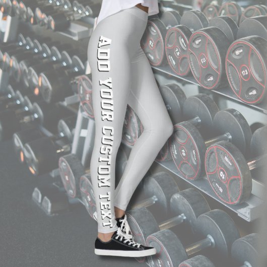 Zachte grijze verticale persoonlijke tekst leggings