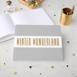  Zachte Grijze Witte Strepen WINTER WONDERLAND Gastenboek