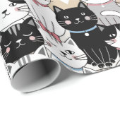 Zachte Grille Kat Patroon Cadeaupapier (Rol Hoek)