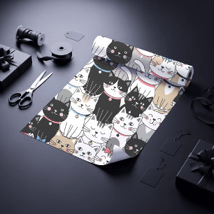 Zachte Grille Kat Patroon Cadeaupapier