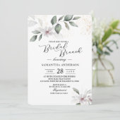 Zachte Groene Aquarel Blad & Bloem | Goud Kaart (Staand voorkant)