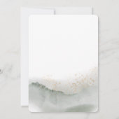Zachte Groene Aquarel Blad & Bloem | Goud Kaart (Achterkant)