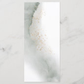 Zachte Groene Aquarel Blad & Bloem | Goud Menu (Achterkant)