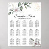 Zachte Groene Aquarel Blad & Bloem | Goud Poster (Voorkant)