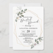 Zachte Groene Aquarel Blad Frame & Bloem Kaart (Voorkant)