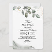 Zachte Groene Aquarel Blad | Goudstof | Kaart (Voorkant)