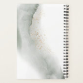 Zachte Groene Aquarel Blad | Goudstof Planner (Achterkant)
