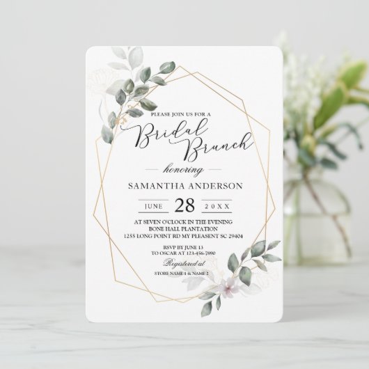 Zachte Groene Aquarelbladlijst & Bloem Kaart (Staand voorkant)