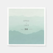 Zachte groene bergen bruiloft servet (Voorkant)