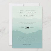 Zachte groene bergen bruiloft uitnodiging (Voorkant)