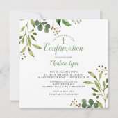 Zachte Groene Blad Bevestigingsuitnodiging Kaart (Voorkant)