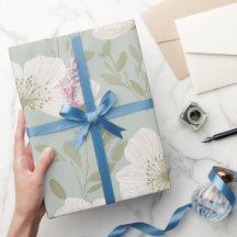 Zachte Groene Bloem Crème Bloemmotief